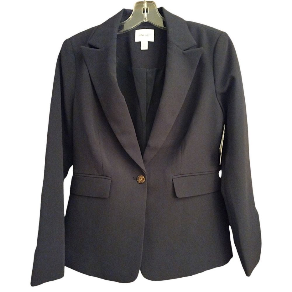 Nine West Navy Blue Blazer, Size 4 Petite, NWT * FIRM PRICE *